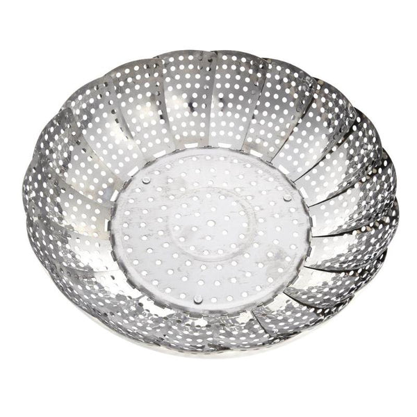 Stainless Food Steaming Basket Mesh Steamer Folding Cookware Food Fruit Vegetable