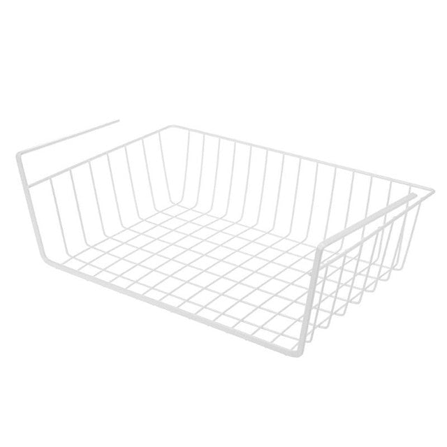 Iron Cupboard Cabinet Door Organizer Rack Basket Hanging Under Shelf Storage